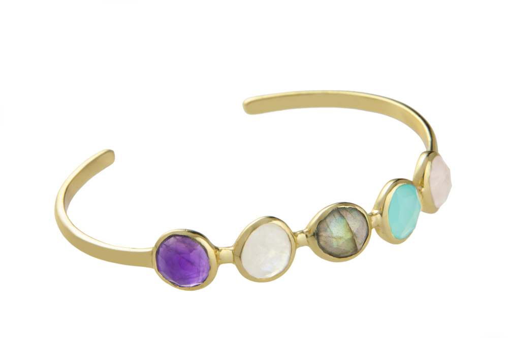 Silver 925 semi precious stone bangle