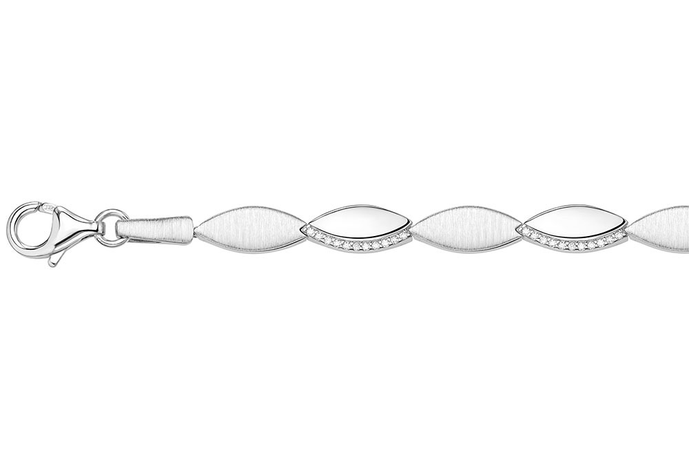 Silver 925 cz bracelet 18cm rhodium