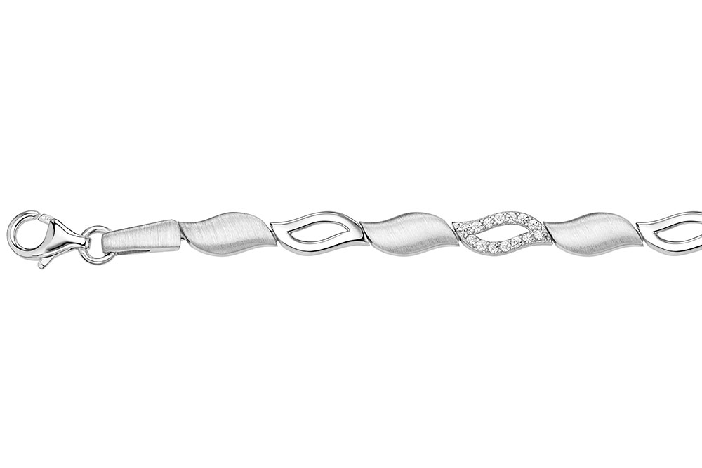Silver 925 cz bracelet 18cm rhodium