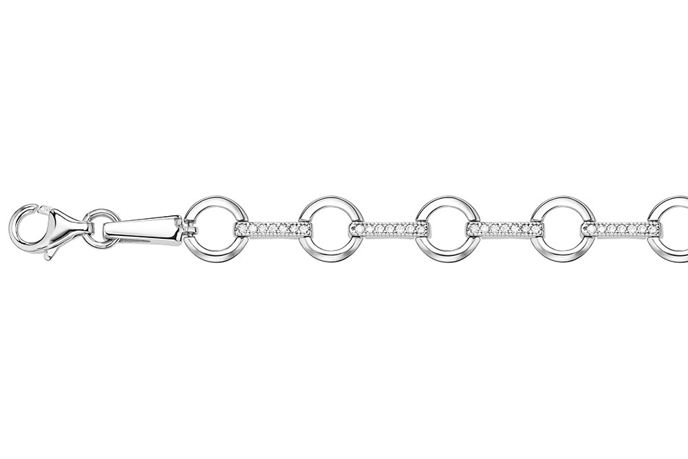 Silver 925 cz bracelet 18cm rhodium