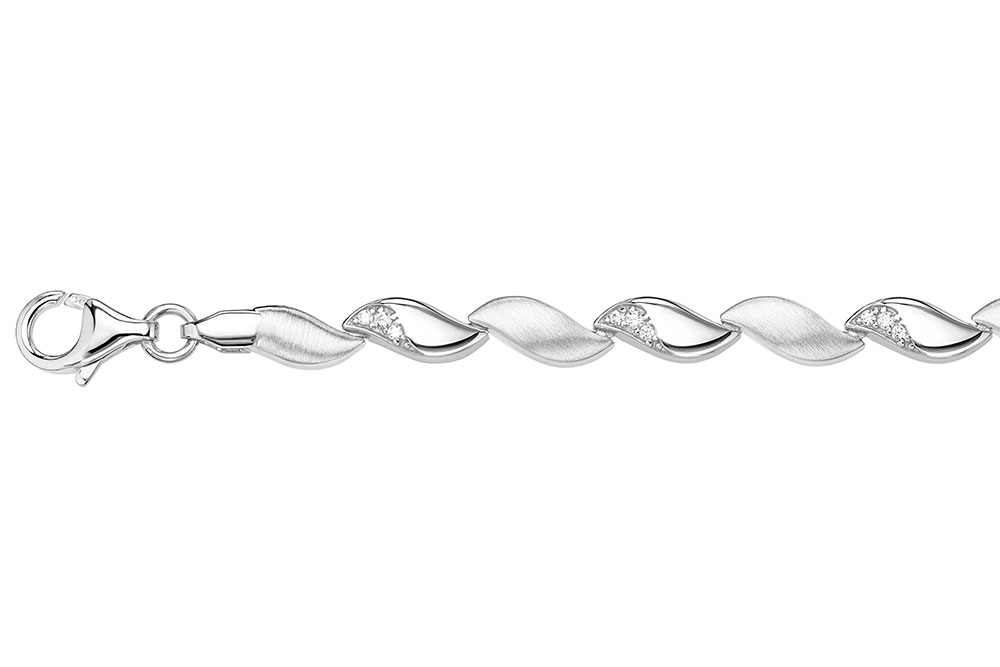 Silver 925 cz bracelet 18cm rhodium