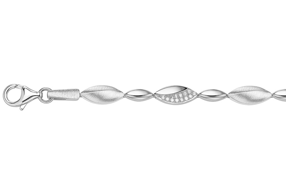 Silver 925 cz bracelet 18cm rhodium