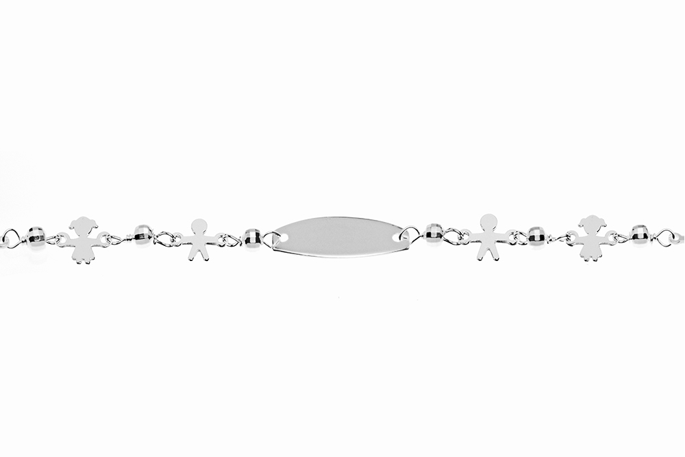 Pulsera plata 925 no me olvides niños con bola