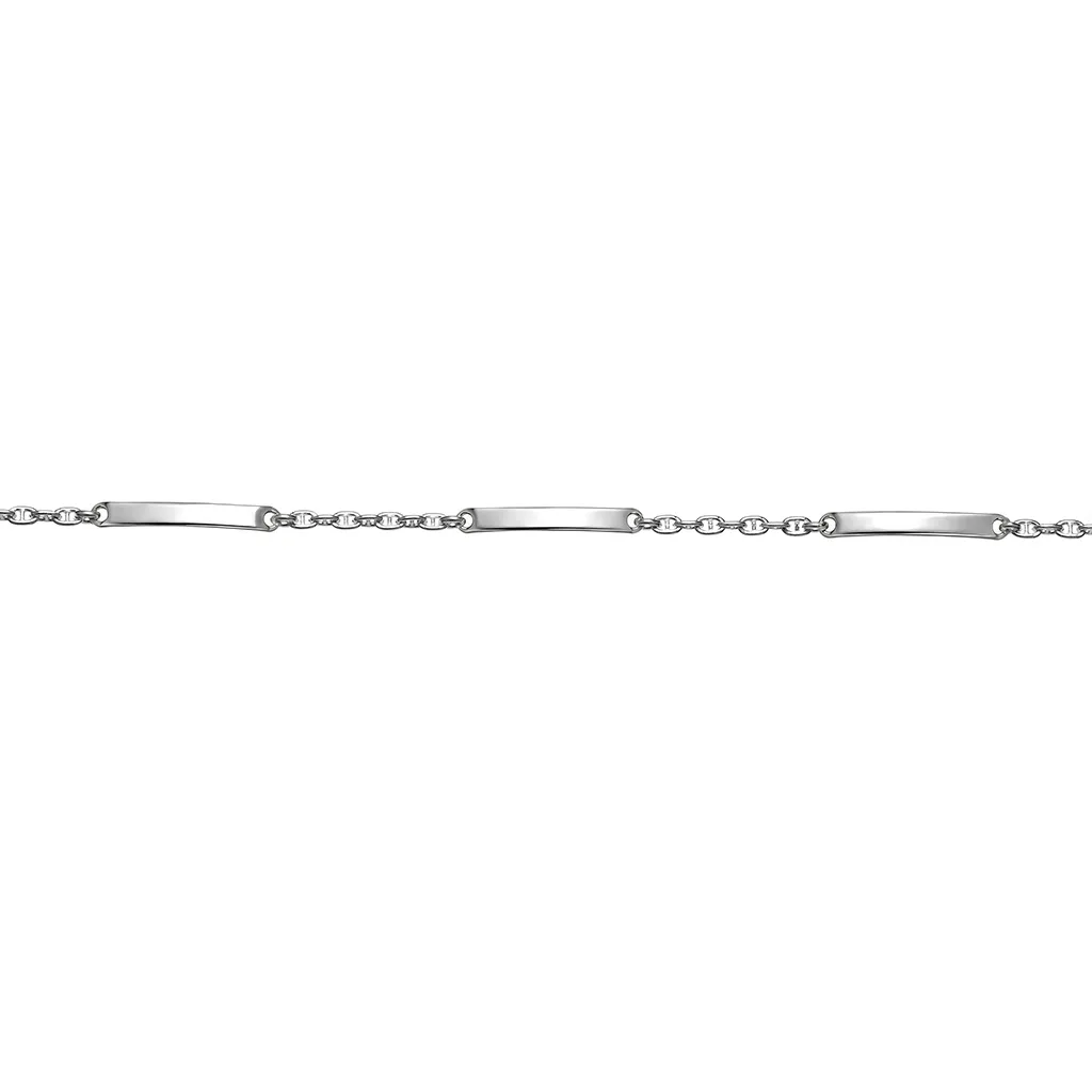 Silver 925 calabrote chain nameplate bracelet