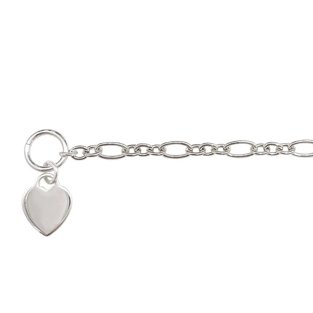 Pulsera plata 925 placa corazon 12mm