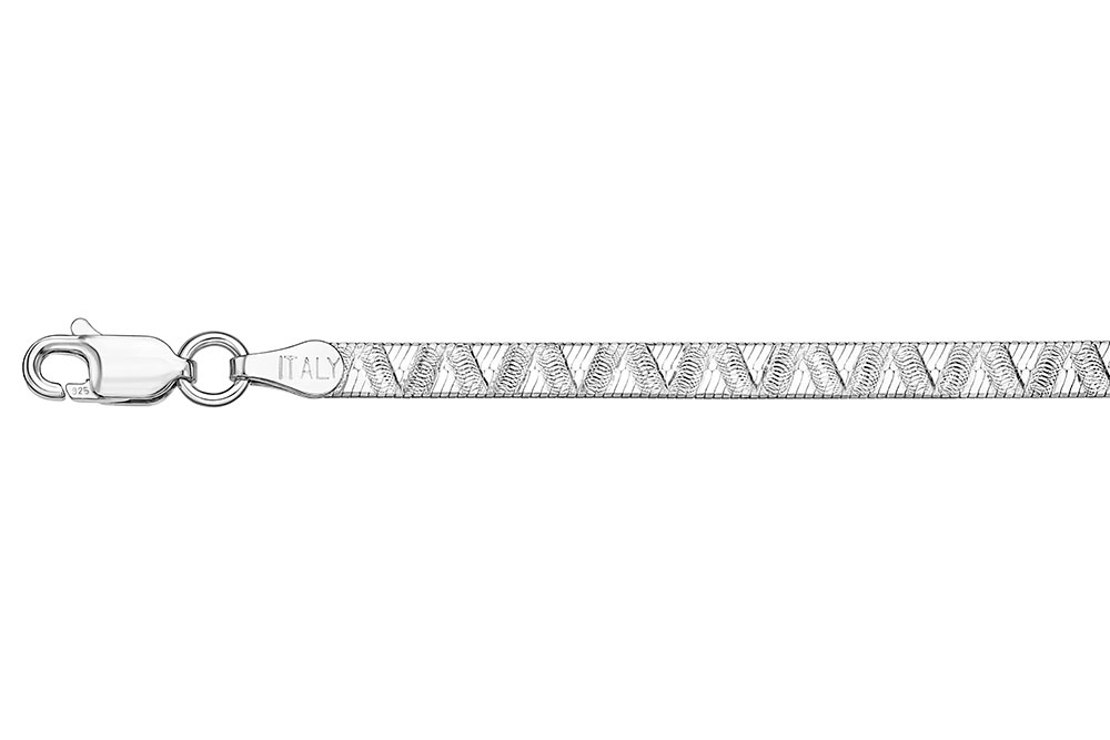 Tobillera plata 925 snake plana dibujo 040