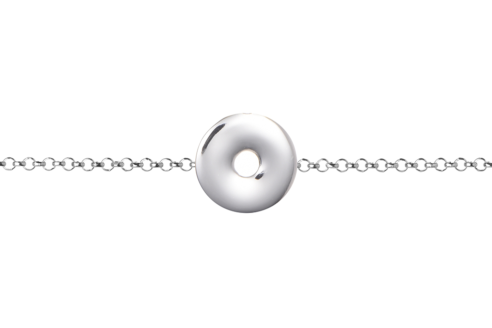 [15409B16E3PL] Sterling silver donut bracelet