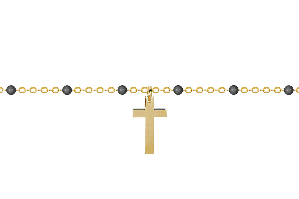 Sterling silver cross enamel bracelet