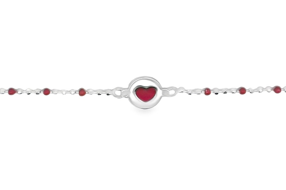 Pulsera plata 925 placa 8mm corazon