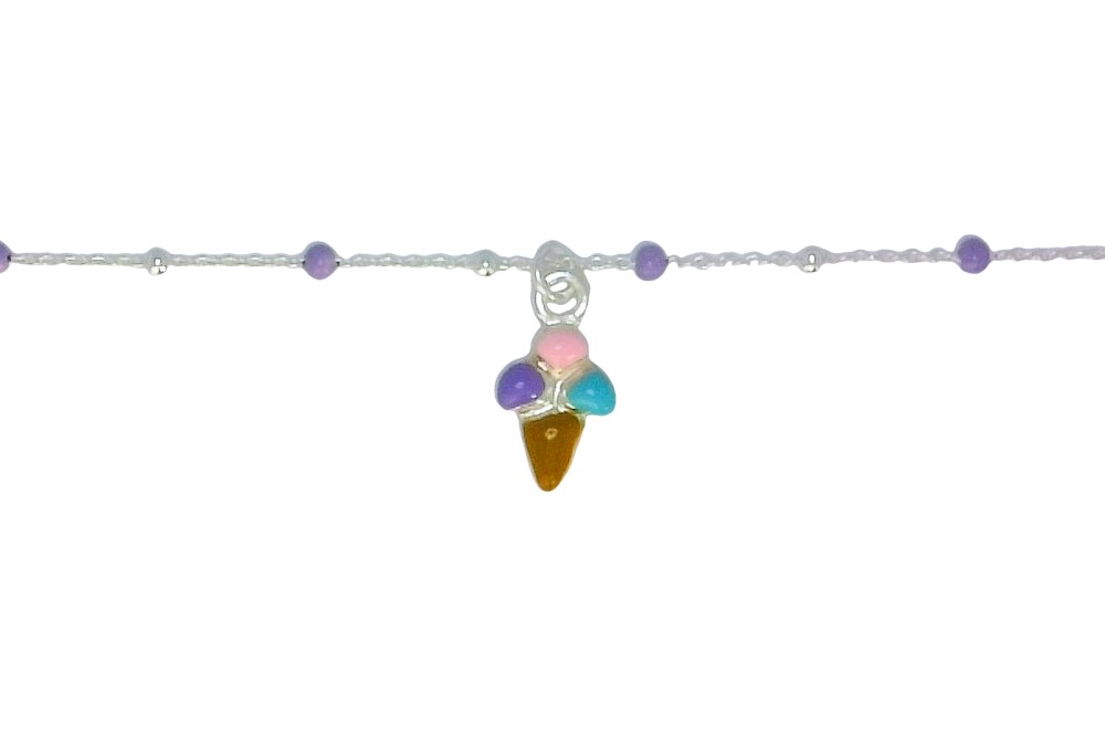 Pulsera plata 925 cono de helado esmalte