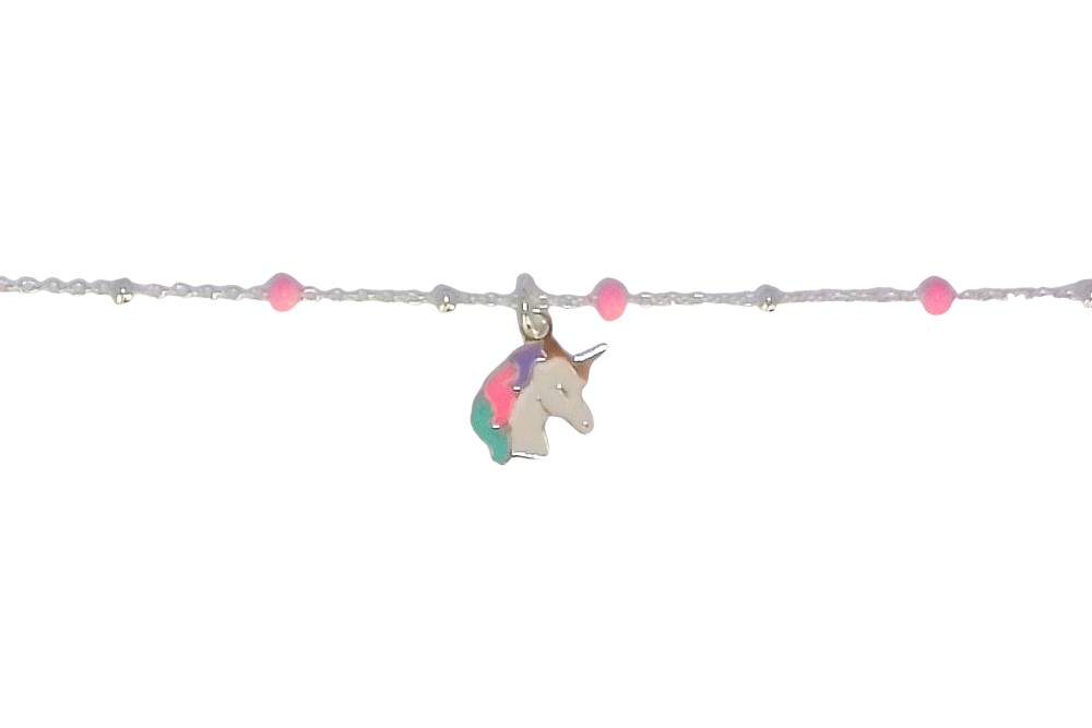 Sterling silver enamel unicorn head bracelet
