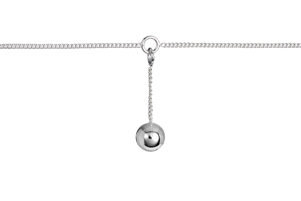 Sterling silver 6mm bead ankle