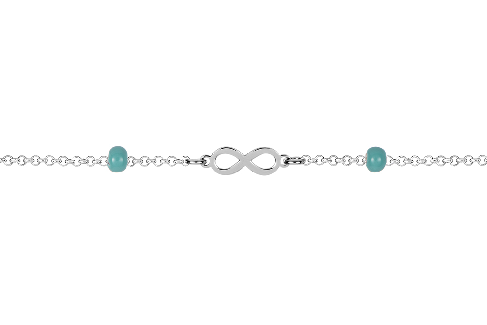 Sterling silver beads enamel with infinity symbol bracelet