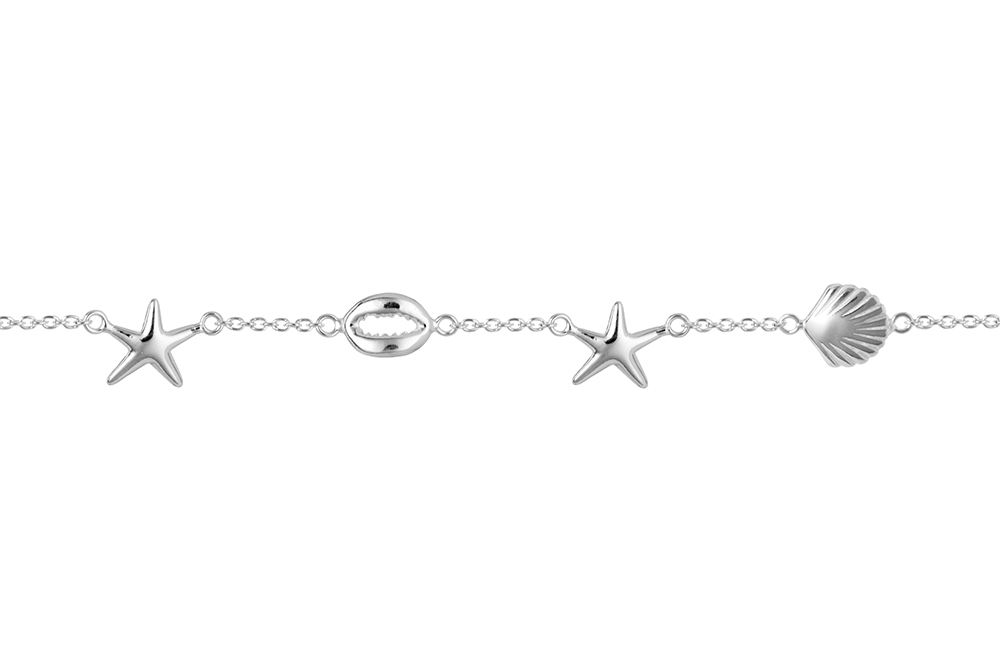 Tobillera plata 925 motivos mar