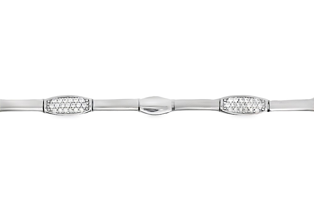 Sterling silver bracelet with cubic zirconia