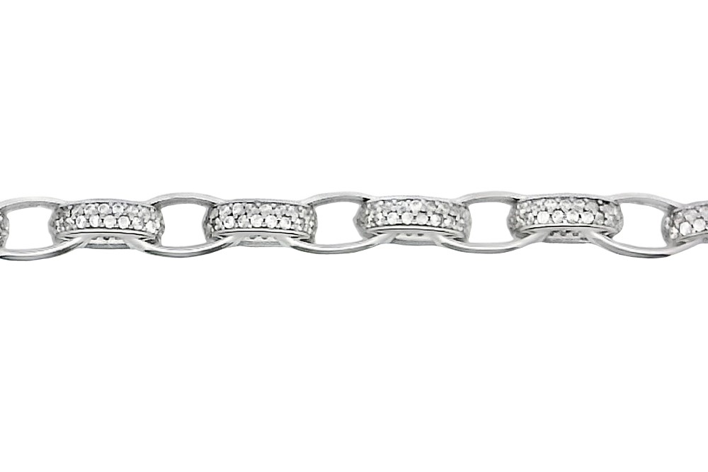 Sterling silver link zirconia bracelet