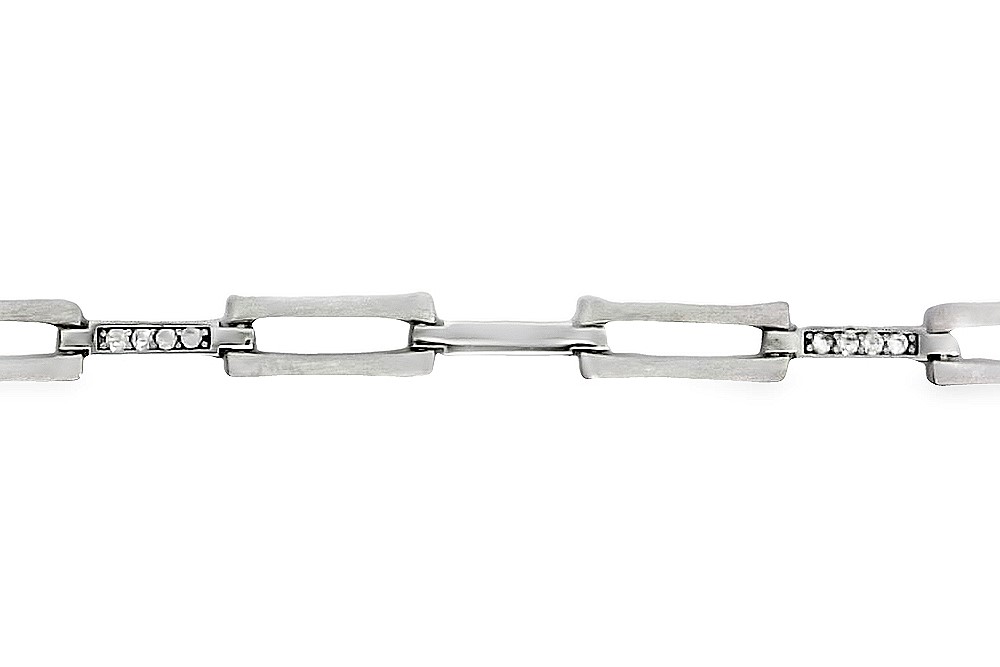 Sterling silver zirconia rectangular bracelet