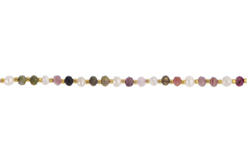 Sterling silver semiprecious stone & pearl bracelet