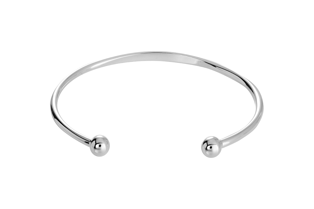 Sterling silver 6mm beads open bracelet