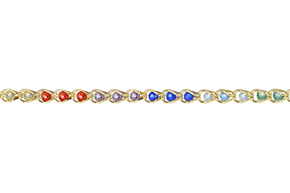 Sterling silver chain with zirconia inside bracelet