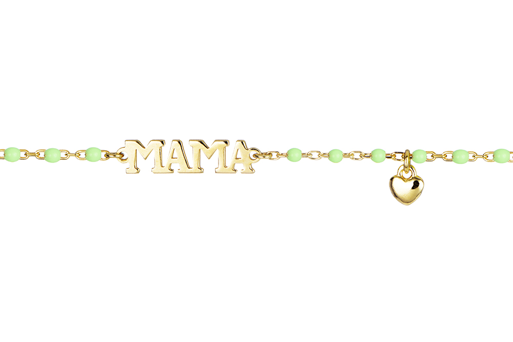 Sterling silver mama enamel bracelet