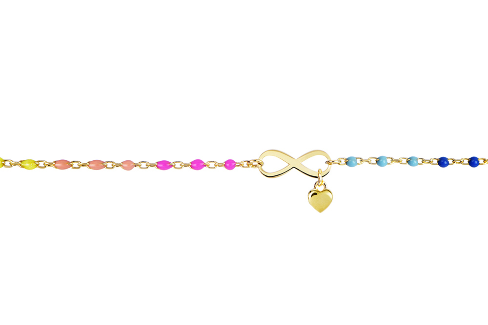 Sterling silver infinity symbol enamel bracelet