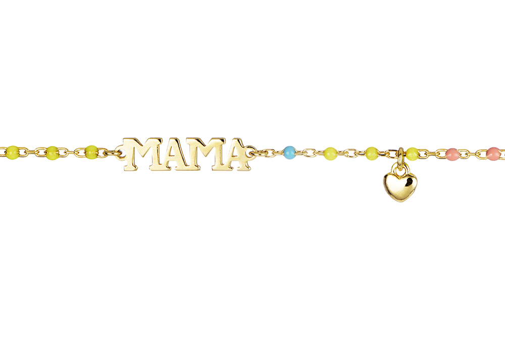Sterling silver mix colour enamel mama bracelet
