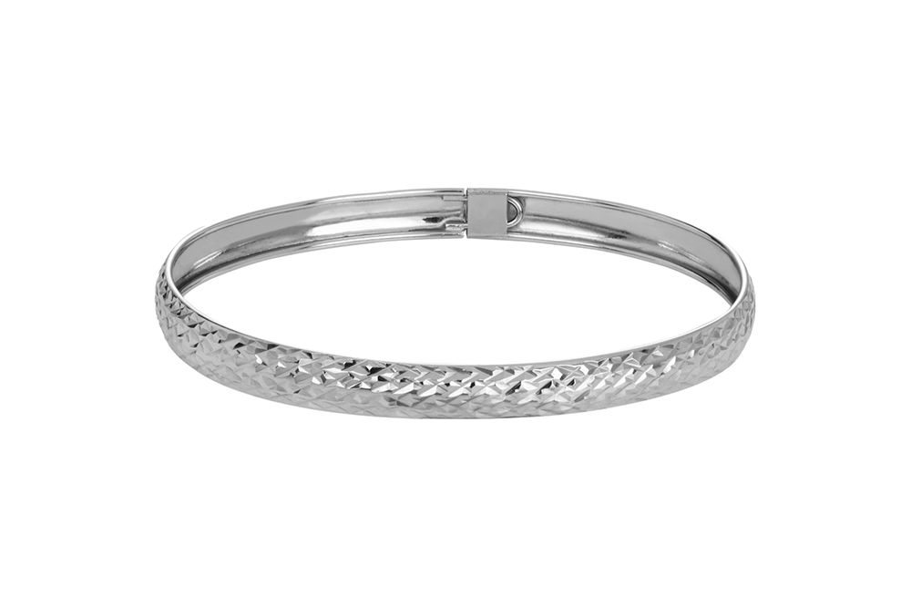 Brazalete plata 925 tubo flex 6mm facetado