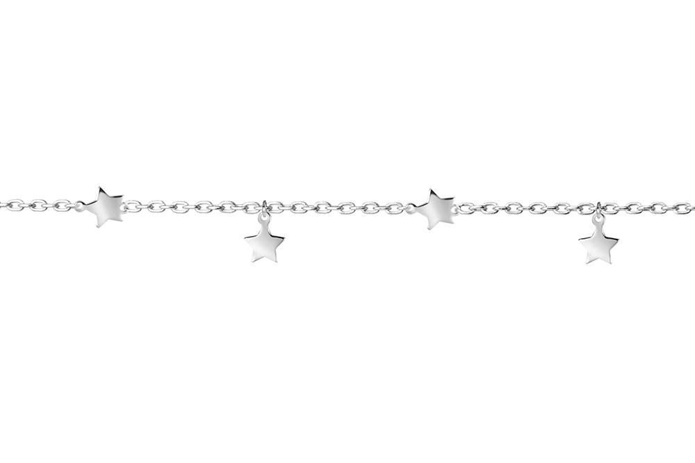 Tobillera plata 925 estrellas