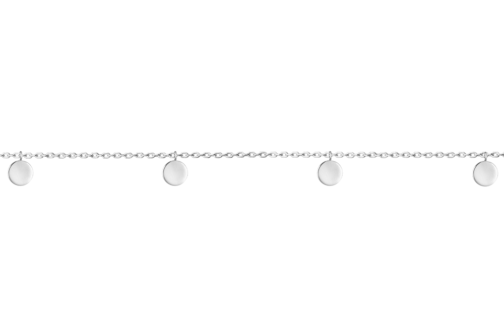 Tobillera plata 925 placas 6mm