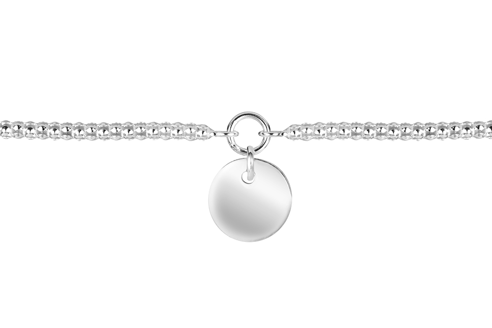 Sterling silver tag anklet