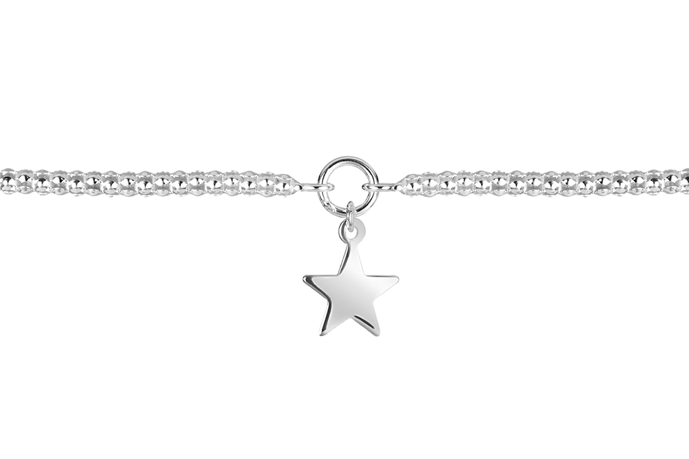 Tobillera plata 925 estrella 8mm