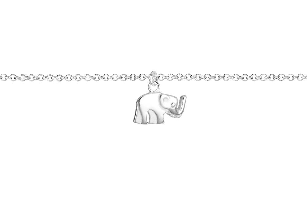 Tobillera plata 925 elefante 7x8mm