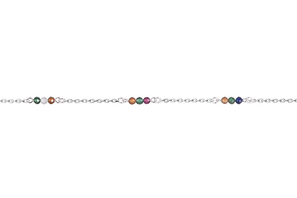 Sterling silver glass stones anklet