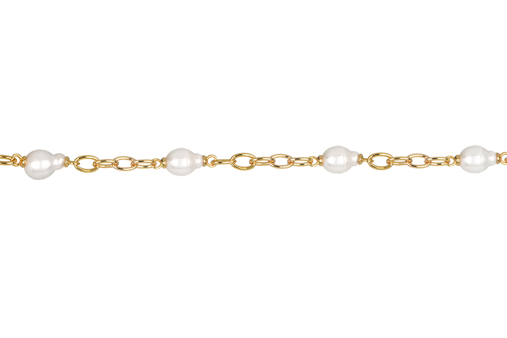 Pulsera plata 925 cinco perla cultivada barroca 8-9.5mm de forma irregular