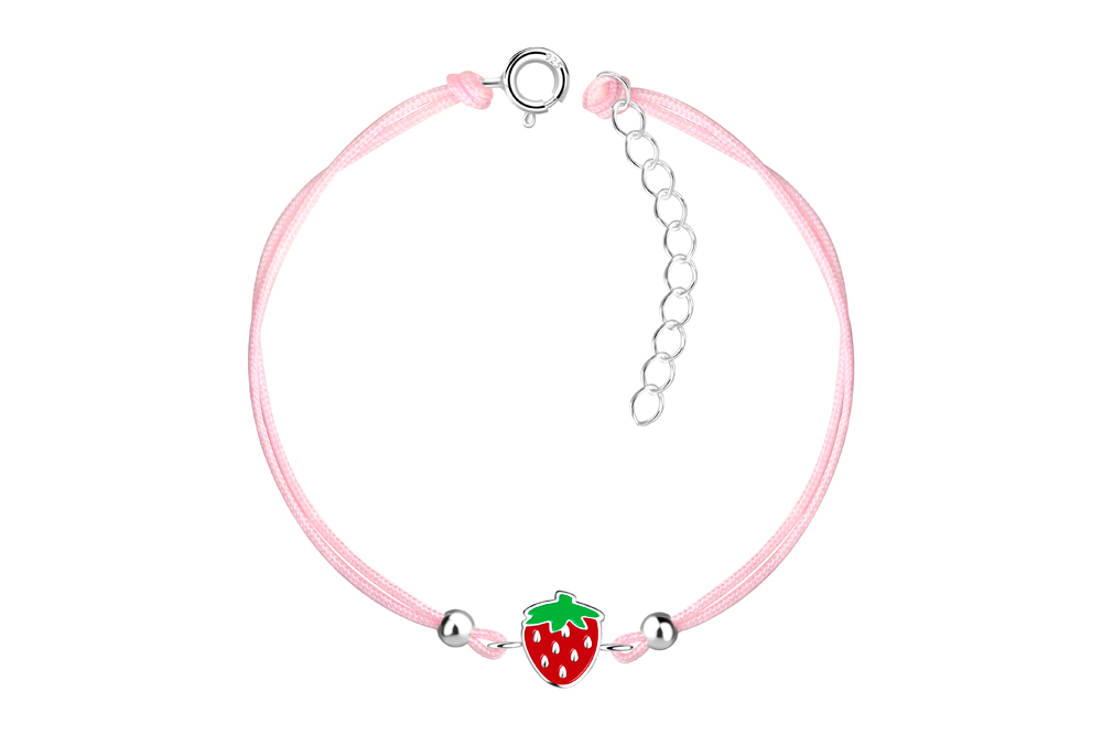 [17409B12E3EREPL] Pulsera plata 925 infantil fresa 8mm de esmalte