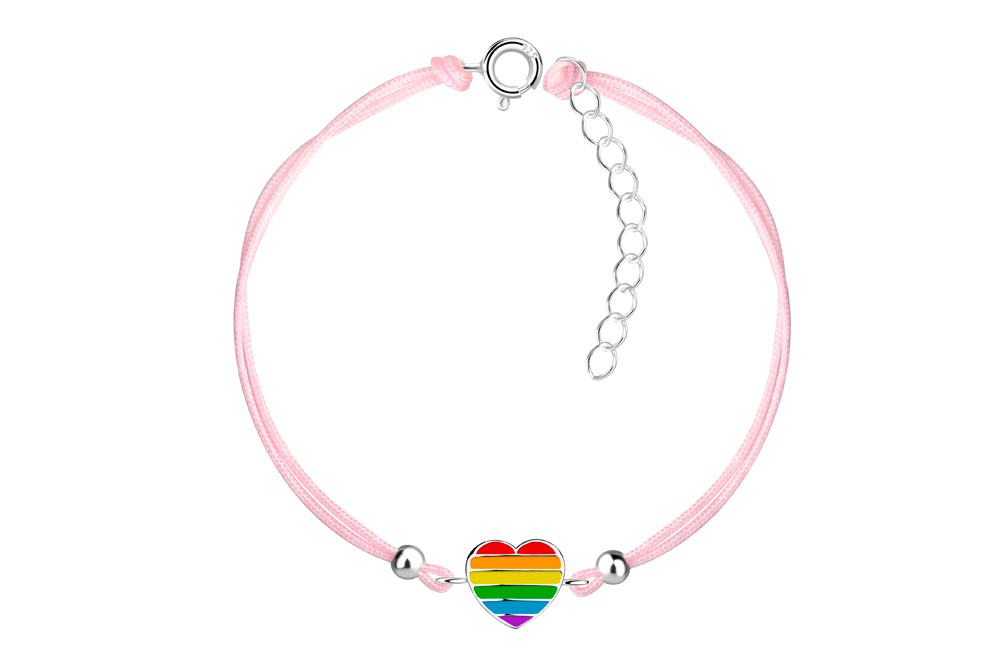 Pulsera plata 925 corazón 7x8mm de esmalte