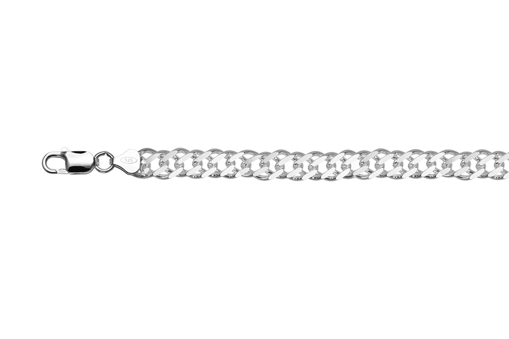 Sterling silver double curb chain 150 bracelet