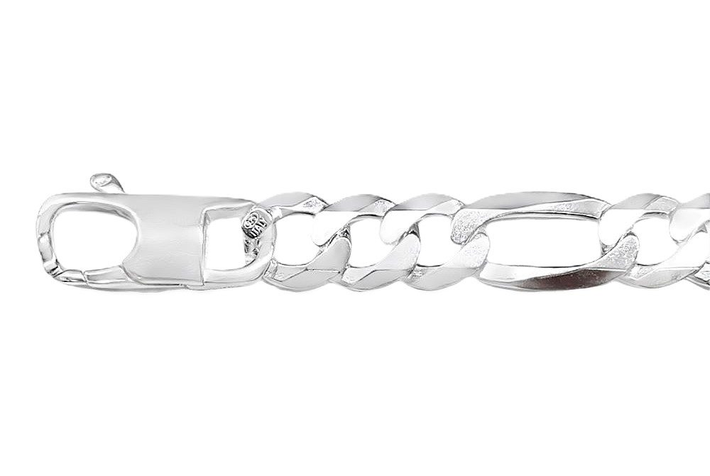 [17785B2100BRPL] Sterling silver 250 figaro chain bracelet