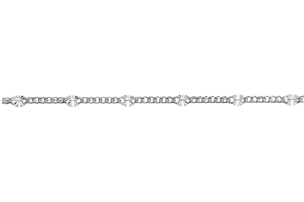 Sterling silver 060 curb chain anklet