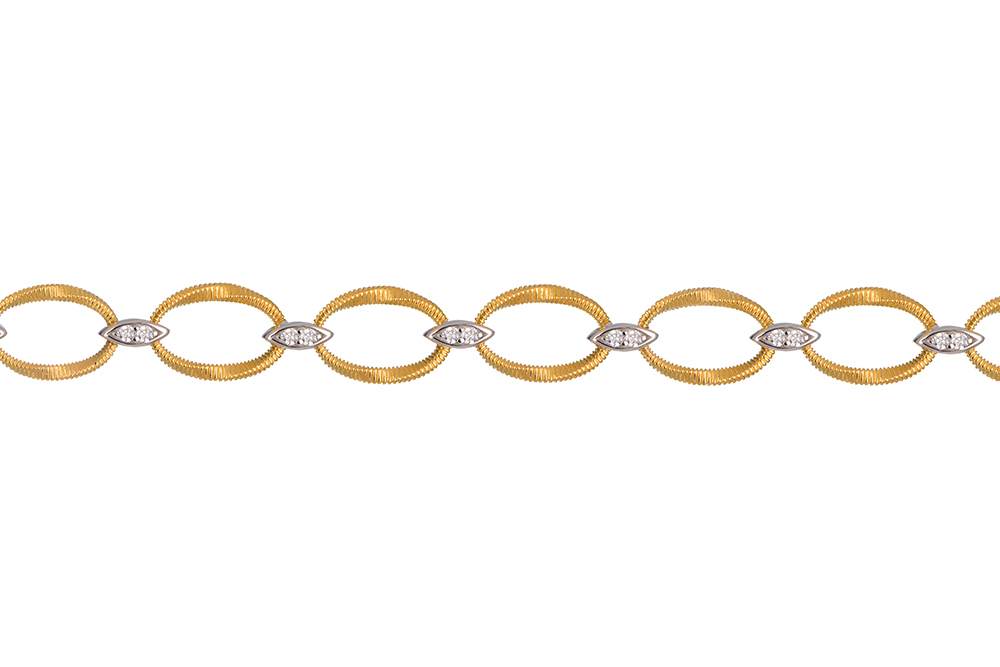 Pulsera plata 925 3d con zirconitas 3x6mm