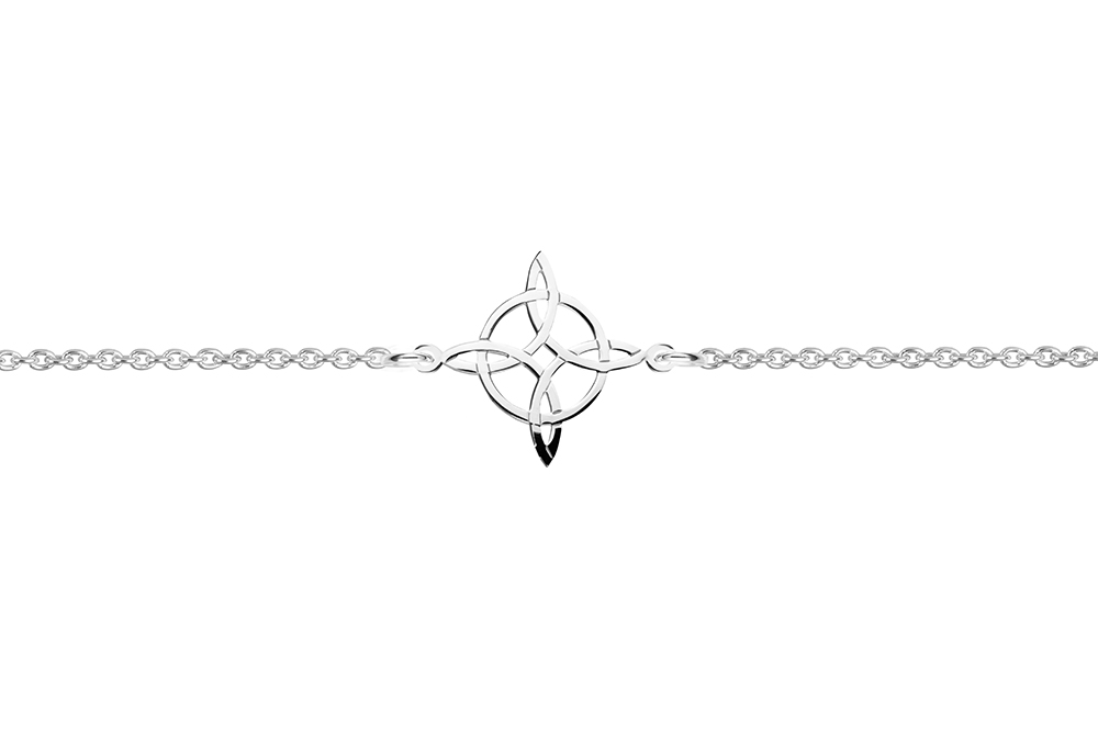 Sterling silver witch knot 18x22mm bracelet