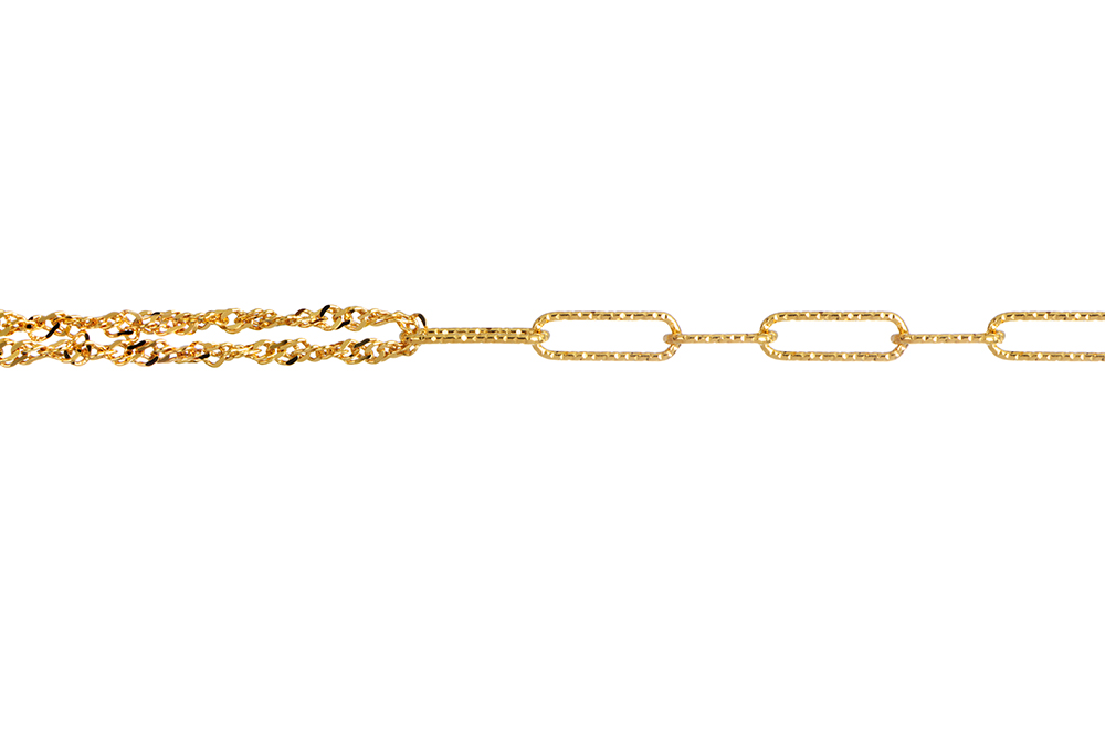 [18141B1800DCDO] Sterling silver with double chain and links bracelet
