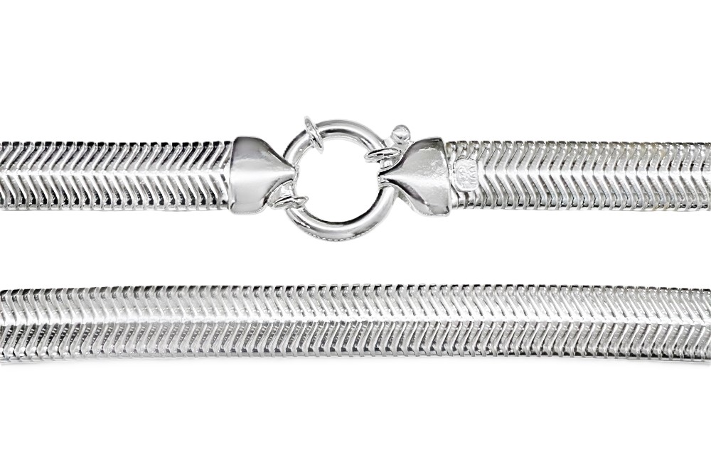 [18238B1800PL] Sterling silver real snake hollow oval 790 chain bracelet