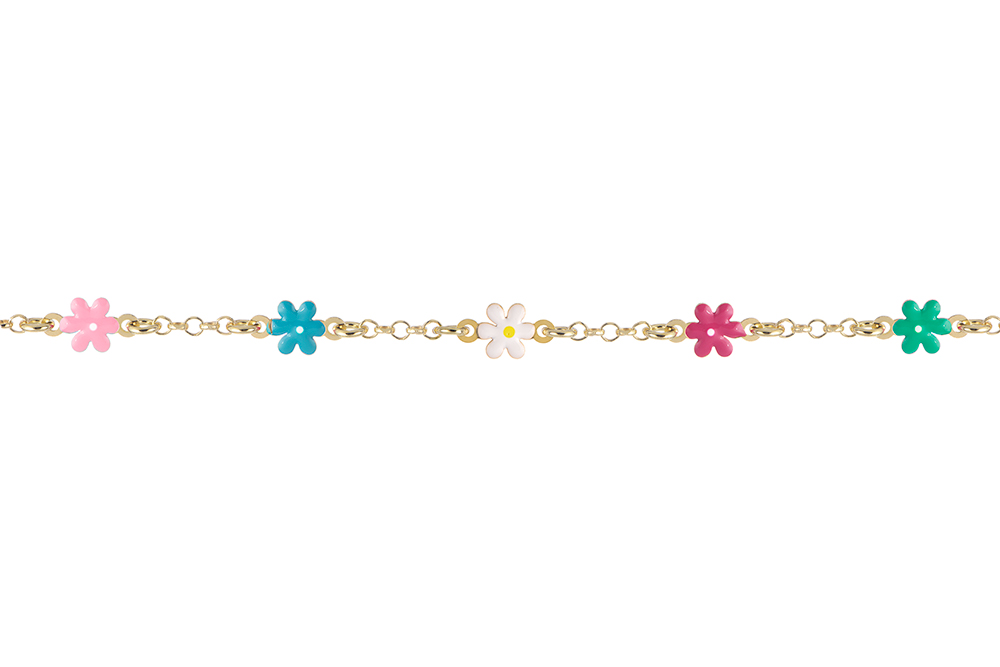 Pulsera plata 925 flores