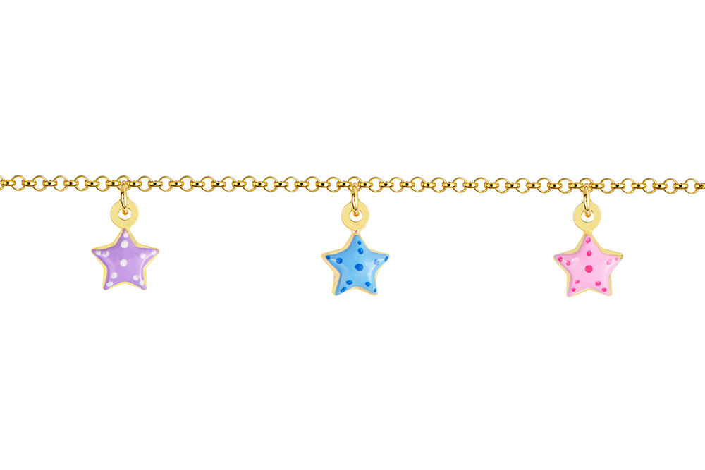 Pulsera plata 925 estrellas 6x7mm