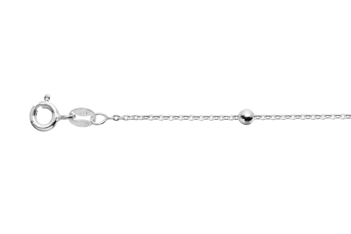 Sterling silver with 3mm beads anklet