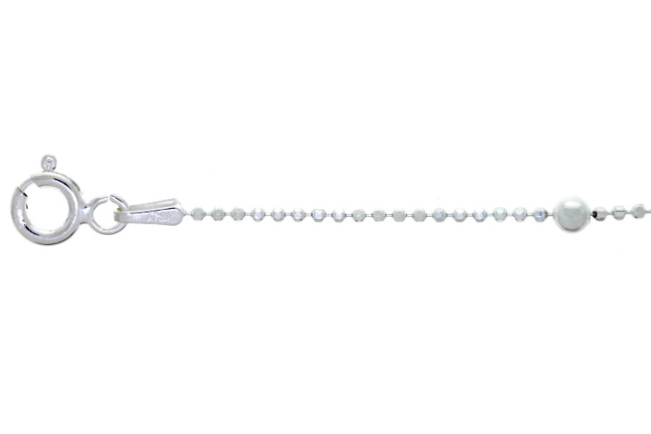 Tobillera plata 925 cadena bolitas 1,15mm con bolas 3mm