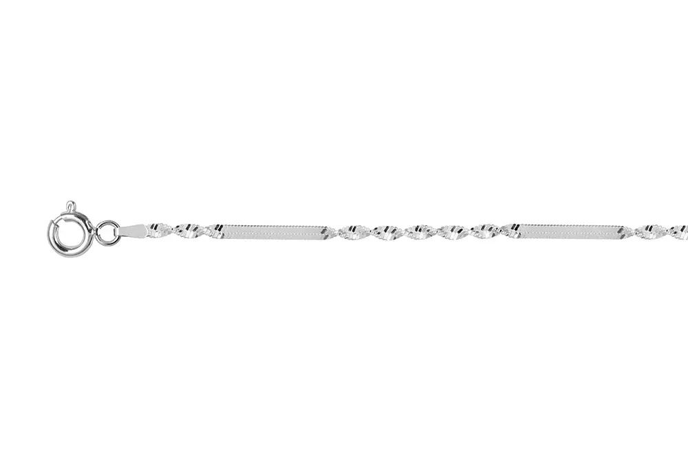 Tobillera plata 925 snake plana intercalada con torsión