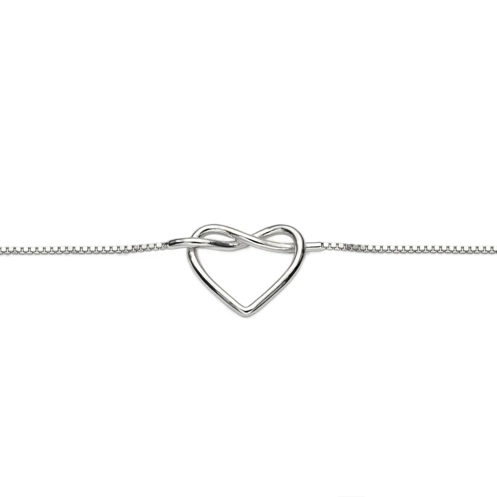 Sterling silver 12x13mm heart bracelet